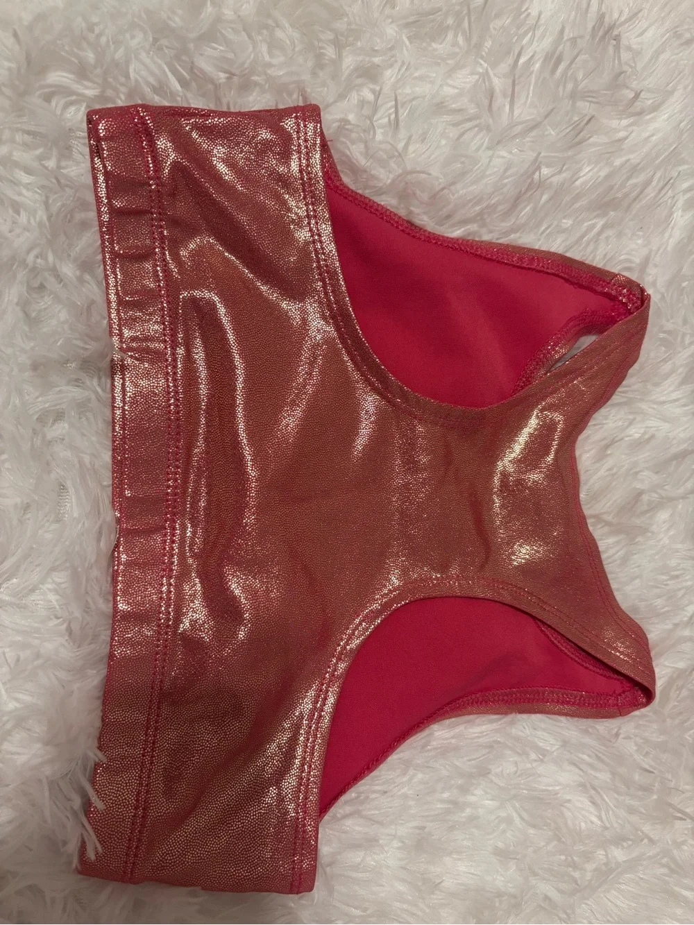 Justice Metallic Pink Sports Bra Lined Top Girl Size Medium 10 Never Worn